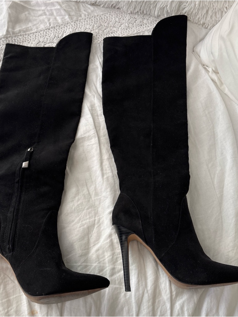 XXI forever, 21 vintage Black Over-the-Knee Suede Stiletto Boots